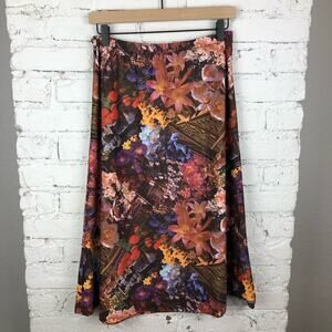 Vintage 70’s Photo Floral Polyester Handmade Skirt
